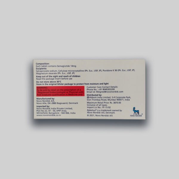 Rybelsus Semaglutida 14mg - 10 tablets - Image 2